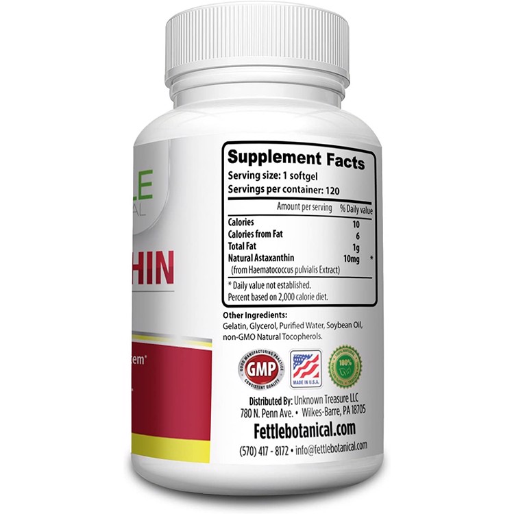 Fettle Botanical Astaxanthin 10mg, 120 Softgels - Ảnh 2